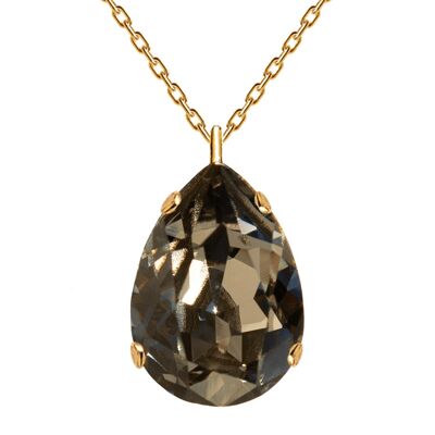 Gocce di collana classiche, cristallo 14mm (solo oro) - Oro - Diamante nero