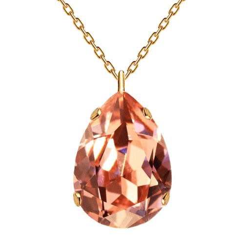 Classic drops of necklace, 14mm crystal (gold finish only) - gold - Rose Peach