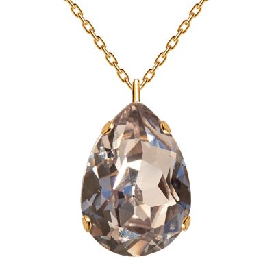 Gotas de collar clásicas, cristal de 14 mm (solo adornos dorados) - plata - malva