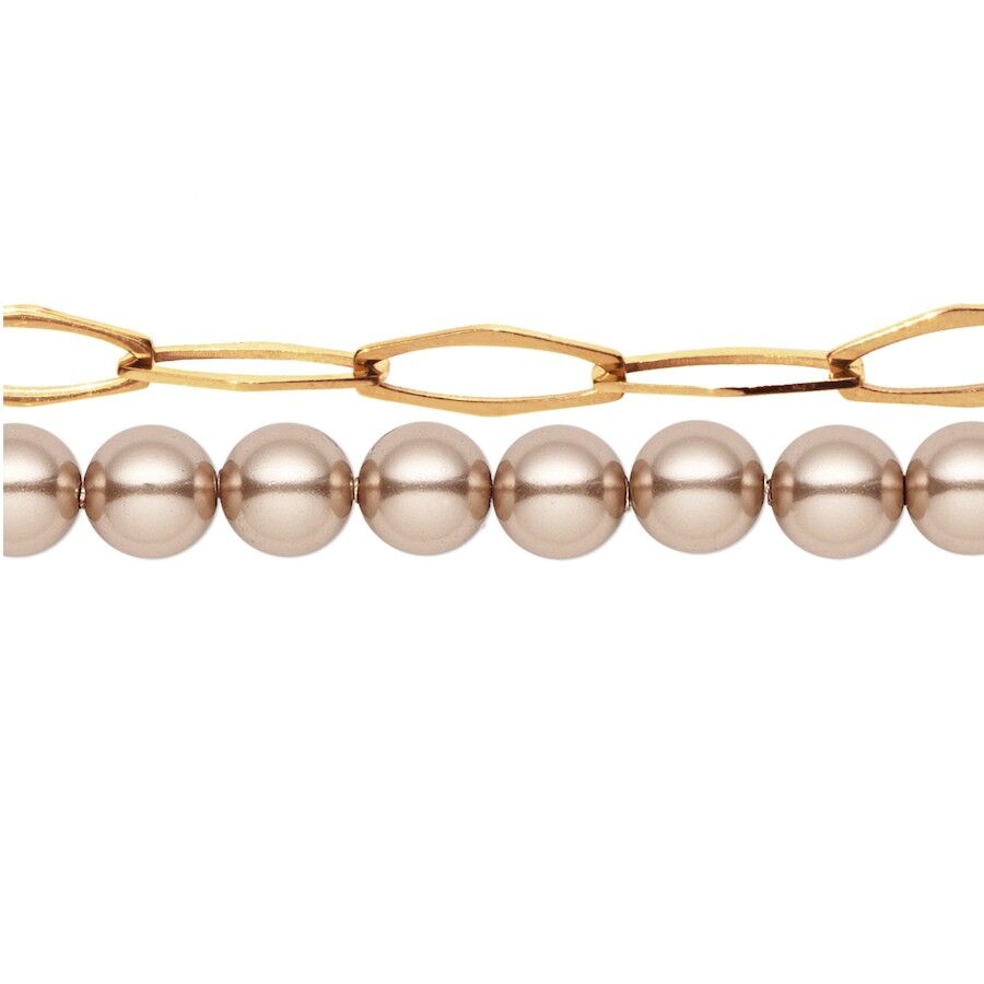 Handkette mit Perlenschnur - Mandel