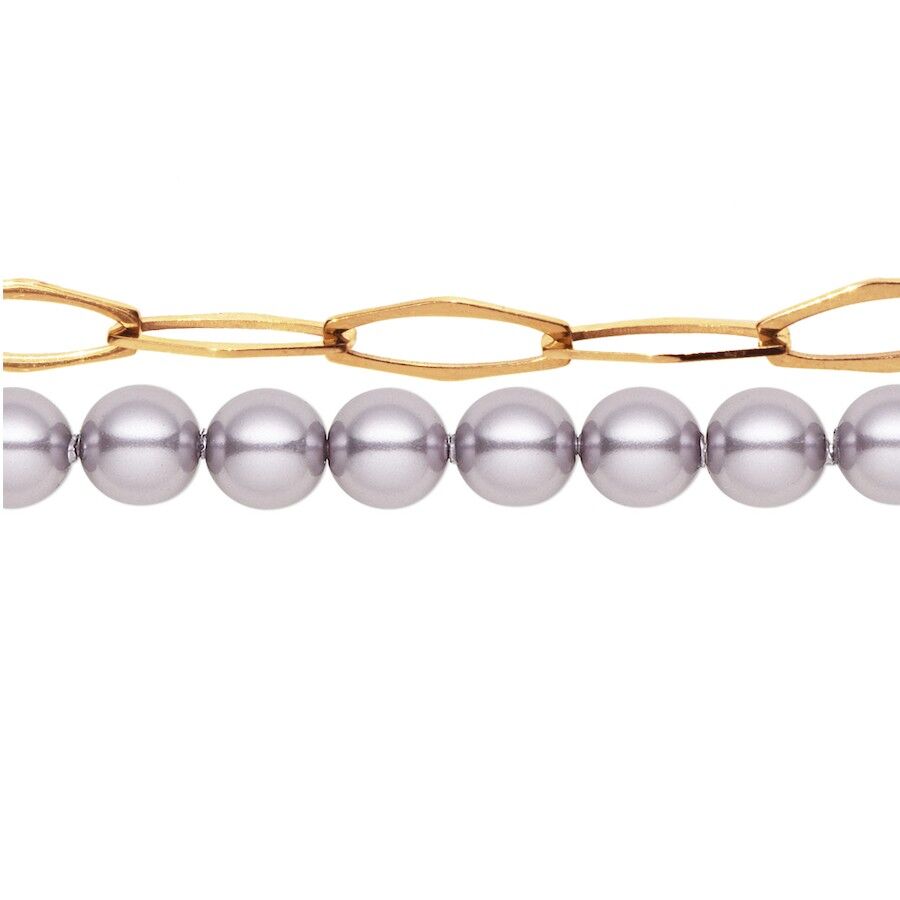 Handkette mit Perlenkette - lila