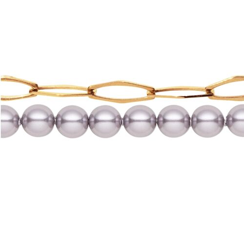Hand chain with pearl string - mauve