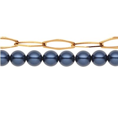 Cadena de mano con hilo de perlas - Azul noche
