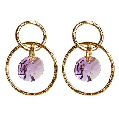 Clavos de dos anillos, cristal de 8 mm (solo adornos dorados) - Violeta