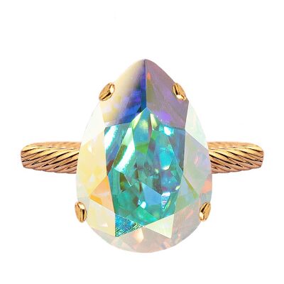 Un anello di cristallo, blob 14mm - oro - aurore borale