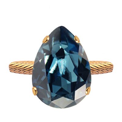 Ein Kristallring, 14 mm Klecks – Gold – Denim