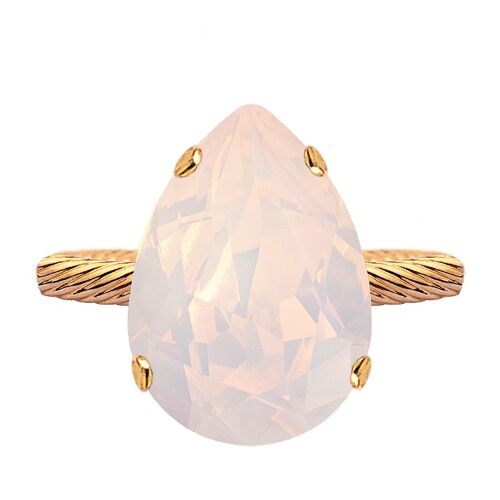 One crystal ring, 14mm blob - gold - Rose Water Opal