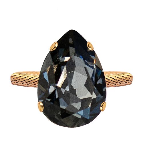 One crystal ring, 14mm blob - gold - Silvernight