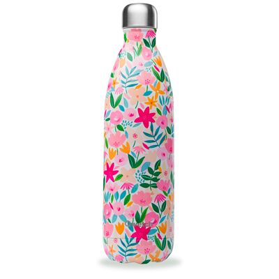 Thermoflasche 1000 ml, Flora rosa