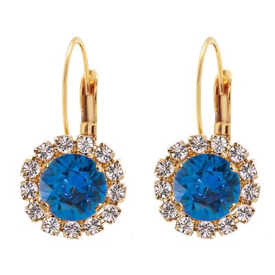 Luxurious earrings, 8mm crystal - gold - Capri