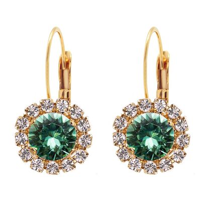 Luxurious earrings, 8mm crystal - gold - erinite