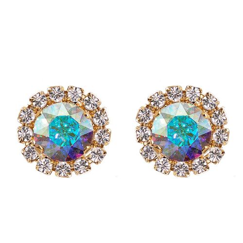 Luxurious Naglinskers, 8mm Crystal - Gold - Aurore Boreale