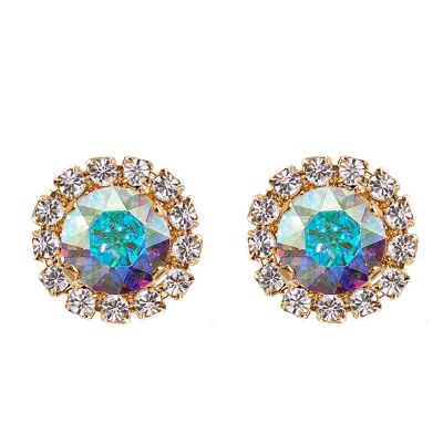 Luxurious Naglinskers, 8mm Crystal - Gold - Aurore Boreale