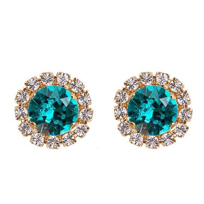 Uñas de lujo, cristal de 8 mm - oro - Blue Zircon