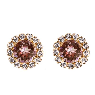 Unghie lussuose, cristallo 8mm - oro - rosa cipria