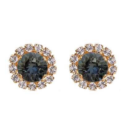 Luxuriöse Nägel, 8 mm Kristall – Gold – Black Diamond