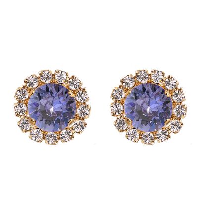 Chiodi lussuosi, cristallo 8mm - oro - tanzanite