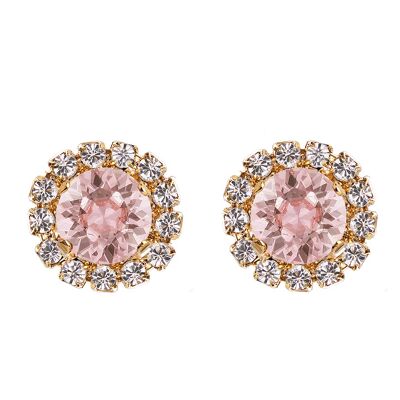 Clavos de lujo, cristal de 8 mm - plata - rosa vintage