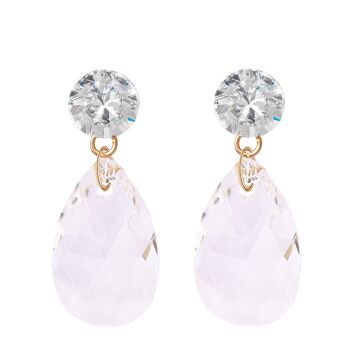 Boucles d'oreilles pendantes Nagliņas, 22mm Cristal - Or - Cristal 1