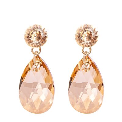 Drop earrings Nagliņas, 22mm Crystal - Gold - Golden Shadow