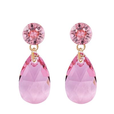 Pendientes colgantes Nagliņas, 22mm Cristal - Oro - Rosa Claro