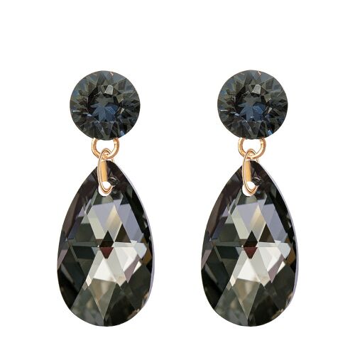 Drop earrings Nagliņas, 22mm Crystal - Gold - Silvernight