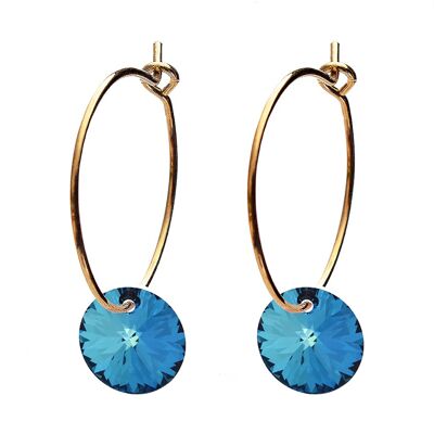 Mini -ring earrings, 8mm crystal - gold - Bermuda