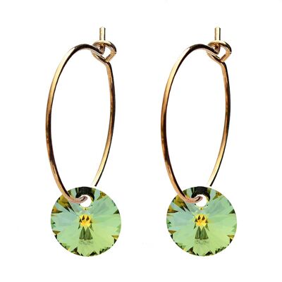 Mini -ring earrings, 8mm crystal - gold - Sahara