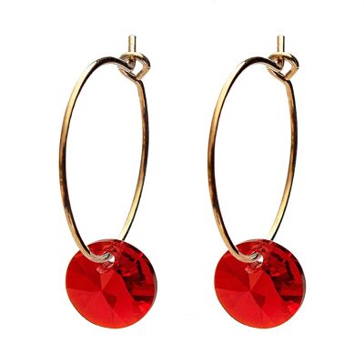 Mini -ring earrings, 8mm crystal - gold - Scarlet