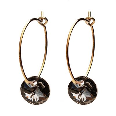 Mini -ring earrings, 8mm crystal - gold - Silvernight