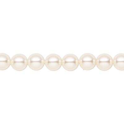 Leg chain with pearls - silver - cream