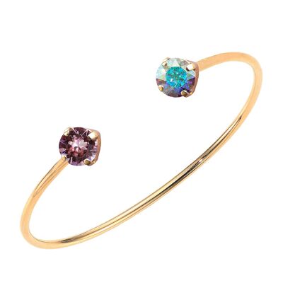 Armband mit zwei Kristallen, 8 mm Kristalle – Gold – Blush Rose / Aurore Boreale