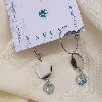 Vente boucles d'oreilles - 101 / argent / teinte bleue