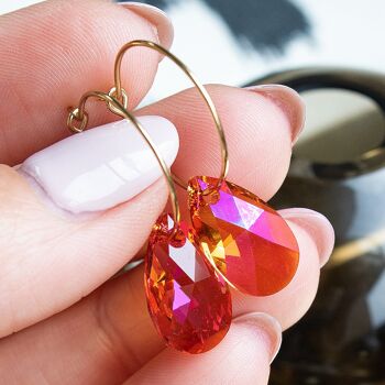 Vente boucles d'oreilles - 143 / or / orange