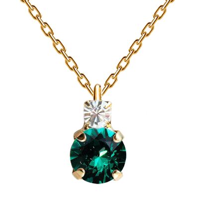 Halskette mit zwei Kristallen, 8 mm Kristall - Gold - Smaragd