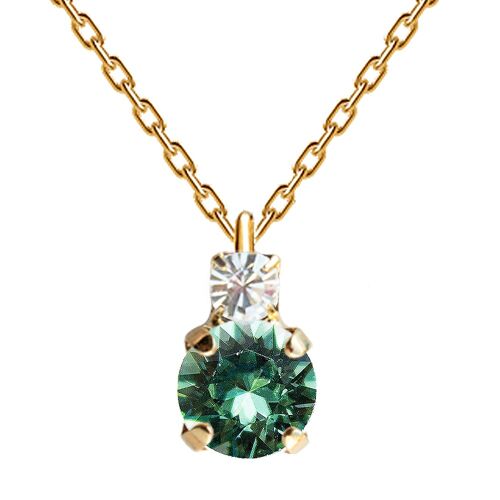 Two crystal necklace, 8mm crystal - gold - Erinite
