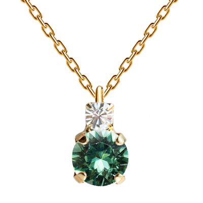 Collier deux cristaux, cristal 8mm - or - Erinite