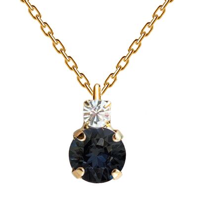 Two crystal necklace, 8mm crystal - gold - Silvernight