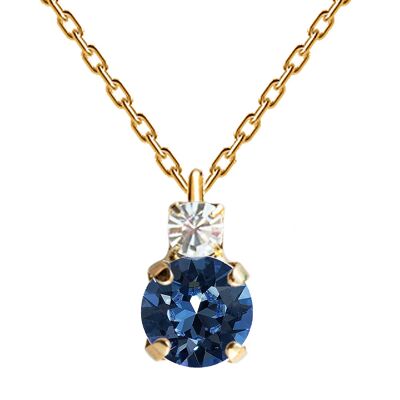 Two crystal necklace, 8mm crystal - gold - montana