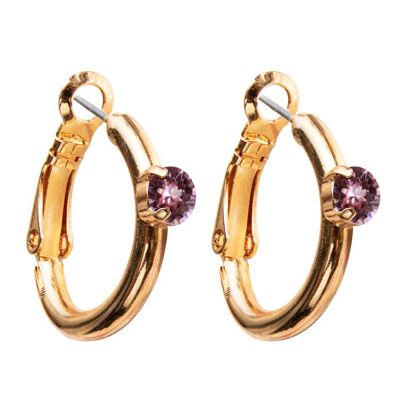 Circle earrings, 5mm crystal - gold - Antique Pink