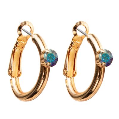 Circle earrings, 5mm crystal - gold - aurore borale