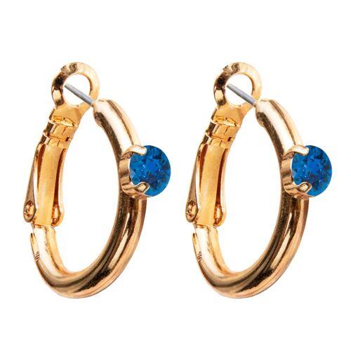 Circle earrings, 5mm crystal - gold - Capri