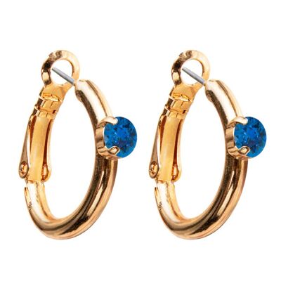 Circle earrings, 5mm crystal - silver - Capri