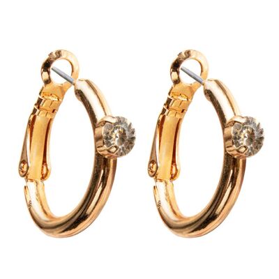 Circle earrings, 5mm crystal - gold - Light Silk