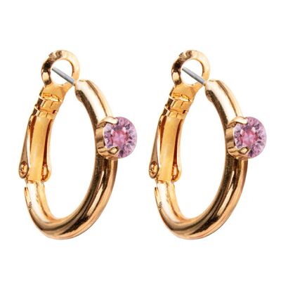 Boucles d'oreilles cercle, cristal 5mm - or - Light Rose