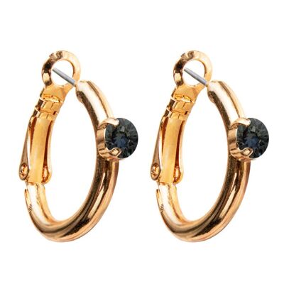 Circle earrings, 5mm crystal - gold - Silvernight