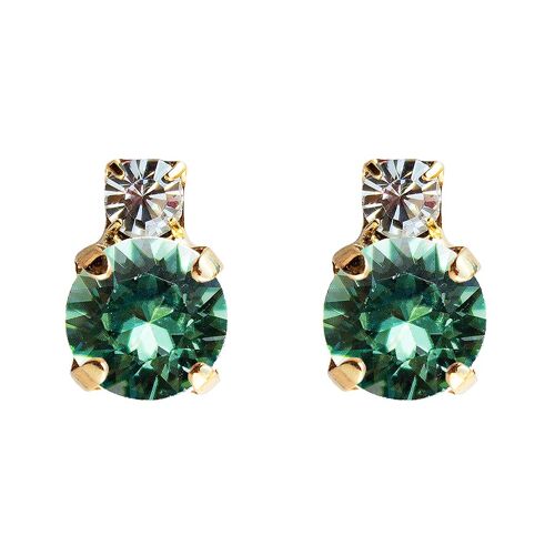 Earrings of two crystals, 8mm crystal - gold - Erinite