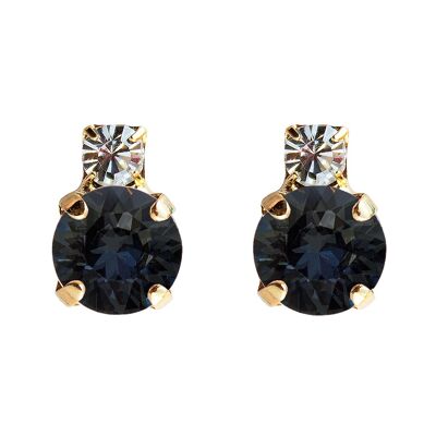 Earrings of two crystals, 8mm crystal - gold - Silvernight