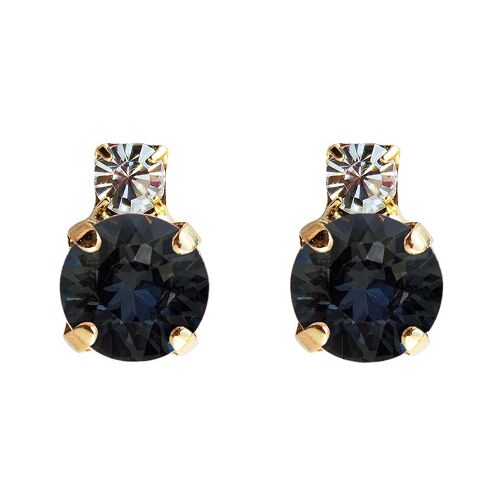 Earrings of two crystals, 8mm crystal - silver - Silvernight