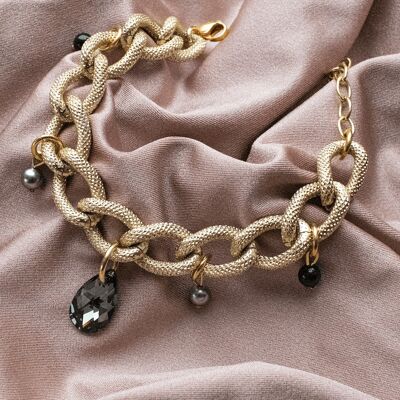 Vendita di braccialetti di perle e cristalli - 219 / Gold / Silvernight